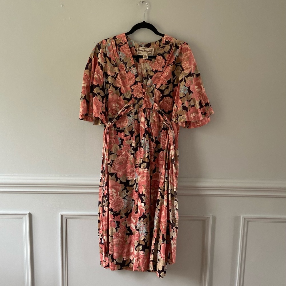 Vintage Floral Midi Dress